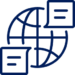 speak An icon of a globe with two speech bubbles, representing global communication or language translation.